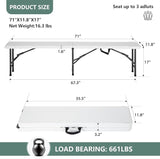 PayLessHere Portable 6 FT Plastic Folding Bench for Outdoor Use - Photo 3