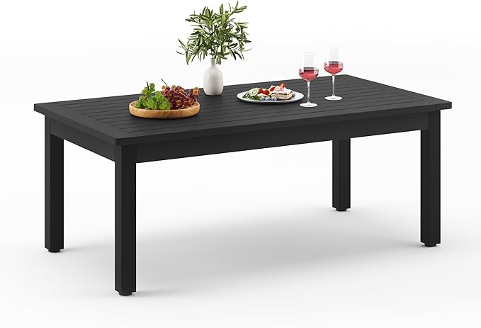 LUE BONA Outdoor Coffee Table Rectangle, 42.5" HDPS Patio Coffee Tables for Outside - Photo 1