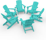 Folding Adirondack Chair Wood Texture 6 Pack, HDPE All-Weather Fire Pit Chairs - Photo 1