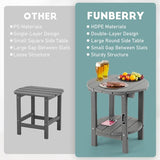 FUNBERRY Outdoor Adirondack Side Table Set of 2, 2-Tier Patio End Tables, HDPE All Weather for Outside - Photo 4