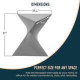 LeisureMod Modern Grey Accent Side Table - Stylish Side Vanity Table for Bedroom & Living Room - Photo 3