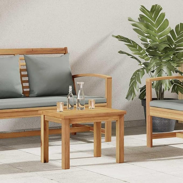 Brown Outdoor Coffee Table 19.69x13.78x14.17 in Solid Teak Small Patio Cocktail Table for Garden Balcony Porch Backyard - Photo 1