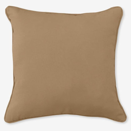 BrylaneHome 16" Square Toss Pillow - Patio & Outdoor - Patio & Outdoor - Water, Stain & Fade Resistant - Khaki