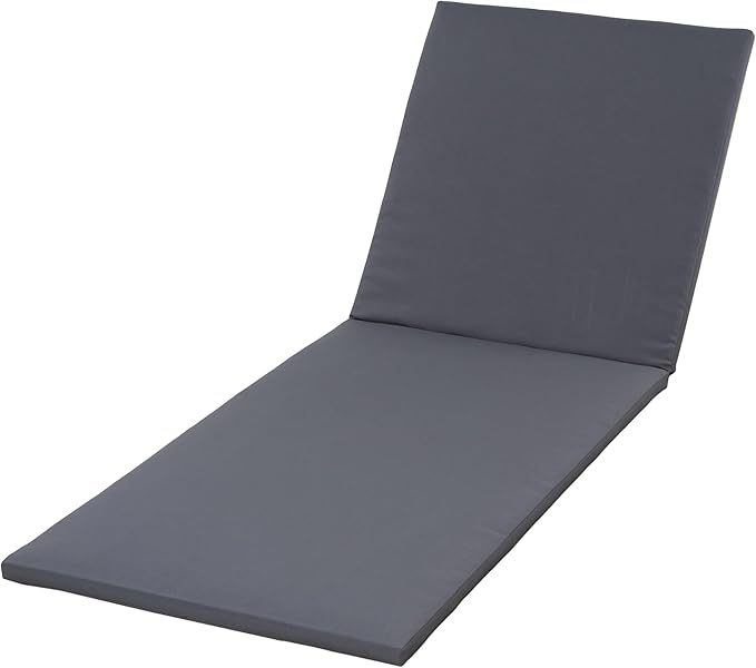 Christopher Knight Home Kayes Acacia Wood Chaise Lounge with 2'' Cushion, Outdoor 79'' Patio Recliner Chair with 4-Position Adjustable Backrest, Sun Lounger for Poolside Backyard, Teak+Dark Gray