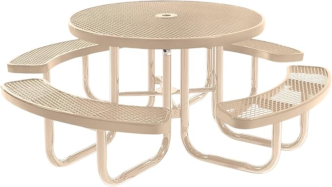 COATEDOUTDOORFURNITURE Heavy-Duty Portable Outdoor Picnic Table with Umbrella Hole - Photo 1
