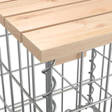 Solid Pine Wood Garden Bench with Chic Gabion Base for Outdoor Seating - Photo 7