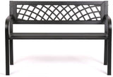 Garden Bench Patio Outdoor Park Bench Metal Bench Loveseat Bench with Backrest Armrests for Entryway Backyard Front - Photo 1