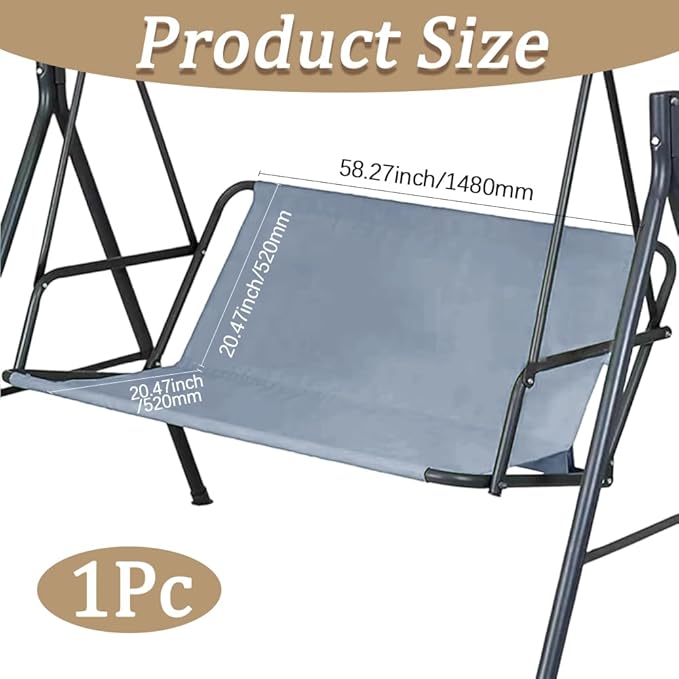GORGECRAFT Swing Seat Cover 58"x20"x20" Patio Porch Swing Seat Cover Replacement 600D Thickened Oxford Cloth Swings - Photo 2