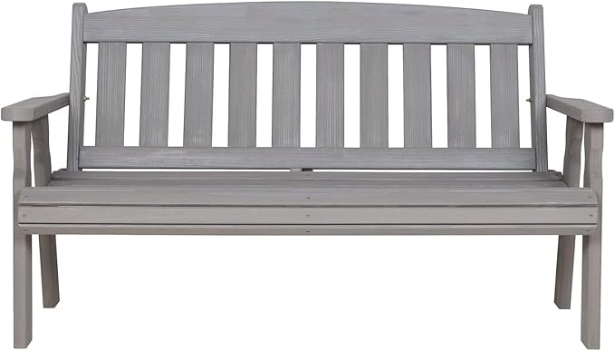 Amish Casual Heavy Duty 800 Lb Mission Treated Garden Bench, 5-Foot, Semi Solid Grey Stain