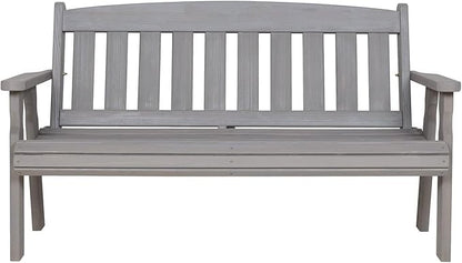 Amish Casual Heavy Duty 800 Lb Mission Treated Garden Bench, 5-Foot, Semi Solid Grey Stain