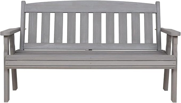 Amish Casual Heavy Duty 800 Lb Mission Treated Garden Bench, 4-Foot, Semi Solid Grey Stain