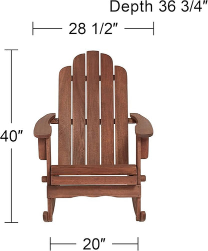 Teal Island Designs Chandler Dark Natural Adirondack Rocking Chair