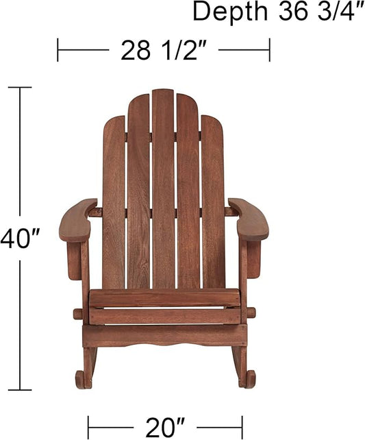 Teal Island Designs Chandler Dark Natural Adirondack Rocking Chair