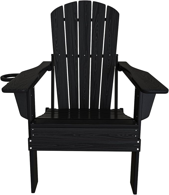 Plawdlik Folding Adirondack Chair, Cup Holder, SGS Tested - Photo 9
