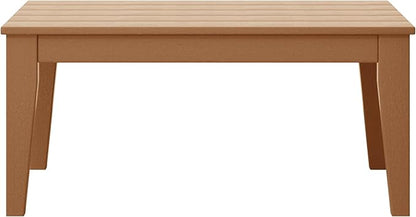 WestinTrends Malibu Low Outdoor HDPE Patio Rectangle Coffee Table, Teak
