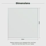 24 inch Square 1/4" Thick Flat Polished Edge Glass Table Top with 6 Bumpers - Tempered - Photo 3