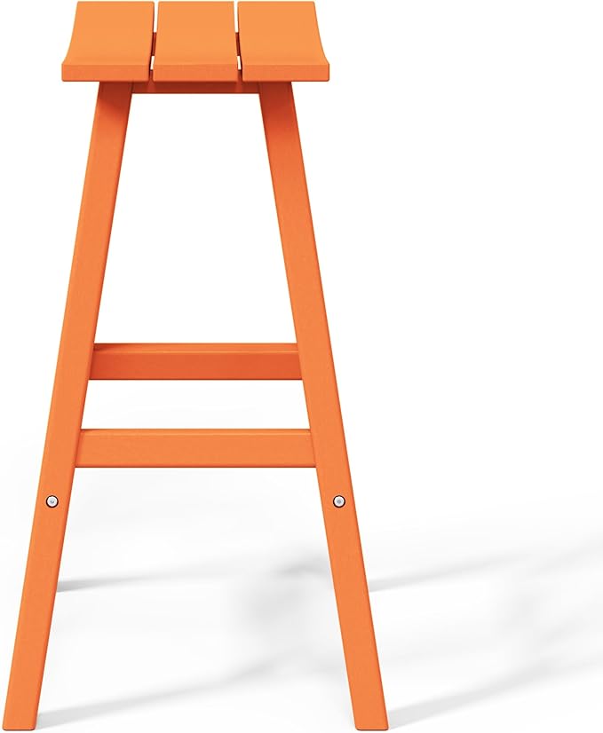 WestinTrends Malibu Malibu 29 Inch High Backless Seat Bar Stools (Set of 3), Orange