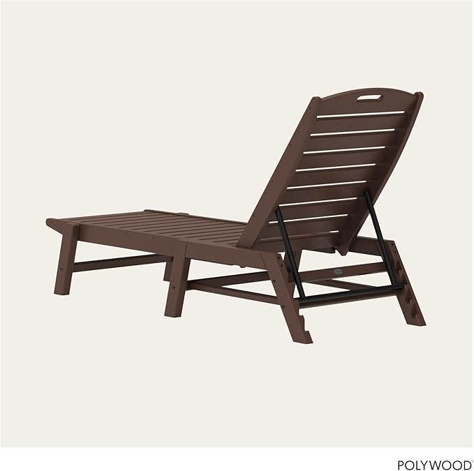 POLYWOOD Stackable Nautical Chaise, Mahogany