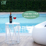 Y&M Set of 3 Metal Round Coffee Table, Side Table End Table for Indoor Outdoor Multifunctional Use - Photo 3