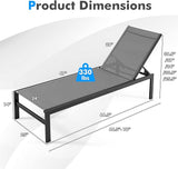 Tangkula Aluminum Lounge Chair Outdoor, Patio Adjustable Chaise Lounge with 6-Position Backrest, Aluminum Frame - Photo 3