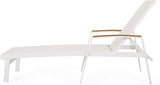 Teresa Outdoor Aluminum Chaise Lounge with Mesh Seating (Set of 4), White - Photo 10