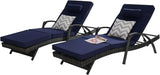 KEIKI Wicker Outdoor Chaise Lounge Chairs Set of 2 for Patio & Pool Side with 5-Level Adjustable Backrest and Cushions - Photo 5