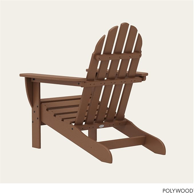 POLYWOOD AD4030TE Classic Outdoor Adirondack Chair, Teak