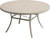 VICLLAX 50" Outdoor Round Patio Table with Umbrella Hole, All Weather Metal Round Outdoor Dining Table for Lawn Garden - Photo 1
