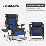 Zero Gravity Chair Set of 4 Oversized Folding Recliner - Photo 3