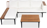 Modern Acacia Wood Patio Furniture Set with Removable Cushions, Coffee Table and Side Table - Photo 6