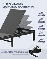 Aluminum Lounge Chairs Outdoor Chaise Furniture - Photo 6
