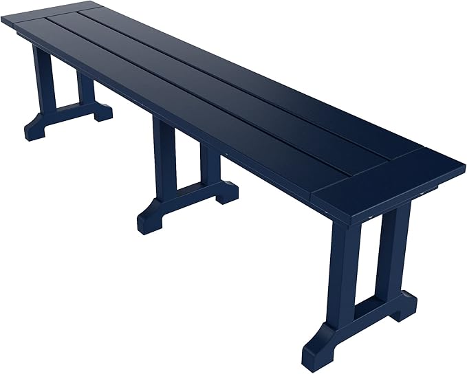 WO WESTIN OUTDOOR HDPE Laguna Trestle 65" Bench,Navy Blue
