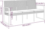 3-Seater Patio Bench with Cushions Dark Gray PP Rattan Outdoor Bench Porch Bench Garden Bench Deck Bench for patios - Photo 2