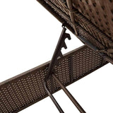 Brown Patio Sun Lounger 78x22x38 in Adjustable Reclining Outdoor Lounge Chair with UV PE Rattan, Steel Frame - Photo 7