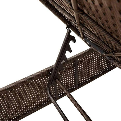 Patio Sun Lounger with Adjustable Backrest, Outdoor Chaise Lounge Chair with Removable Cushion, Durable PE Rattan & Steel Frame for Garden, Balcony, Poolside Relaxation, Supports 242.5 lbs