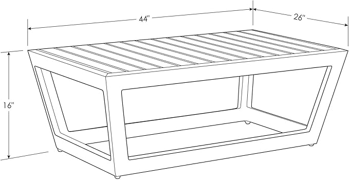 Modern Outdoor Patio Nadie Stainless Steel Coffee Table - Black