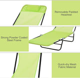 Outdoor Tanning Chair with Pillow, Folding Chaise Lounge Chair with Adjustable Backrest - Photo 4