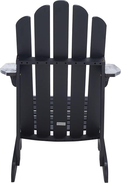 SAFAVIEH Outdoor Collection Topher Black Slatted Adirondack Chair
