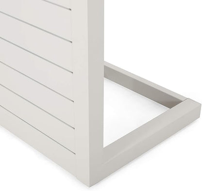 Christopher Knight Home Jesse Coral Outdoor Modern Aluminum C-Shaped End Table, White