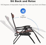 Nazhura Set of 2 Relaxing Recliners Patio Chairs Adjustable Steel Mesh Zero Gravity Lounge Chair Beach Chairs with - Photo 4