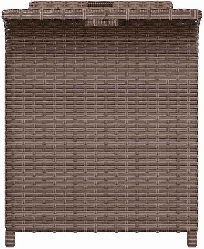 Garden Bench Deck Bench Patio Bench with Cushion Brown 45.7"x18.1"x22.4" Poly Rattan
