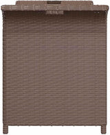 Garden Bench Deck Bench Patio Bench with Cushion Brown 45.7"x18.1"x22.4" Poly Rattan - Photo 6