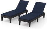 HAPPYGRILL Outdoor Chaise Lounge Chair Rattan Recliner Lounger with Removable Cushion & 3-Level Adjustable Backrest - Photo 1