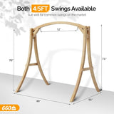 VINGLI 5FT Porch Swing Frame, 1000LBS Heavy Duty A-Frame Wooden Porch Swing Stand with Curved Arc Top - Photo 5