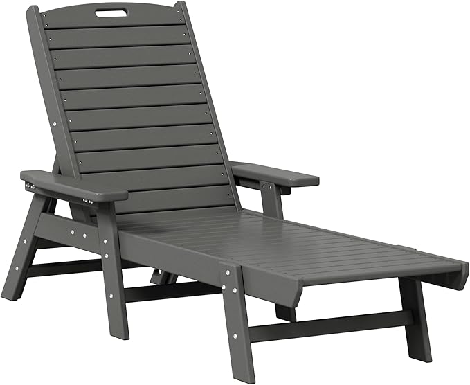 WestinTrends Malibu Poly Reclining Chaise Lounge (Set of 2) Gray
