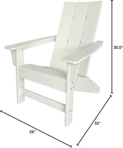 Shine Company Coastal Modern All-Weather Adirondack Chair, White
