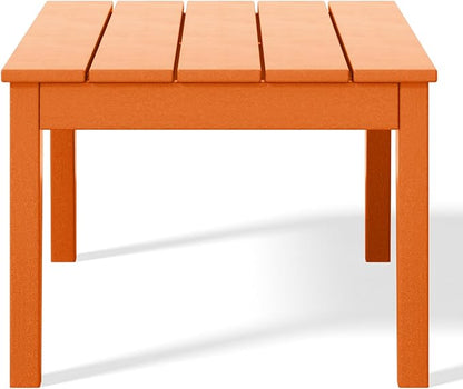 WestinTrends Malibu Low Outdoor HDPE Patio Rectangle Coffee Table, Orange