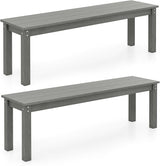 Giantex 55" HDPE Outdoor Bench, 2-3 People Weatherproof Backless Patio Garden Bench with 750 Lbs Capacity - Photo 1