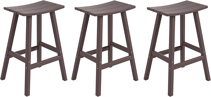 WestinTrends Malibu Malibu 29 Inch High Backless Seat Bar Stools (Set of 3), Dark Brown
