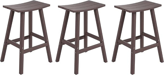 WestinTrends Malibu Malibu 29 Inch High Backless Seat Bar Stools (Set of 3), Dark Brown